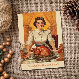  Thanksgiving dankbaar voor vrouwenrechten Feestdagenkaart