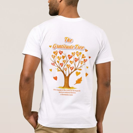 Thanksgiving Dankbaarheid Bella+Canvas Kort T-shir T-shirt (Achterkant)