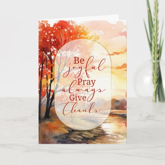 Thanksgiving Dankbaarheid Herfstgebladerte en bome Feestdagen Kaart (Voorkant)