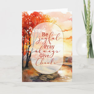 Thanksgiving Dankbaarheid Herfstgebladerte en bome Feestdagen Kaart