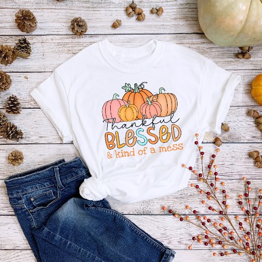Thanksgiving dankbare gezegende soort van een puin Tri-Blend shirt