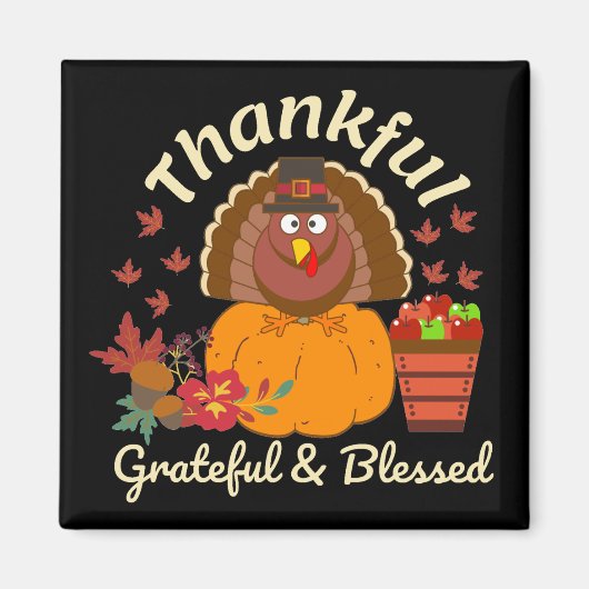 Thanksgiving dankbare grateful & Blessed Magneet (Voorkant)