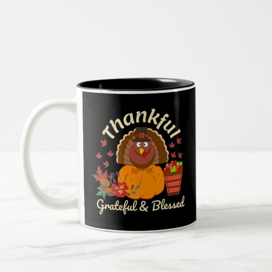 Thanksgiving dankbare grateful & Blessed Tweekleurige Koffiemok (Links)