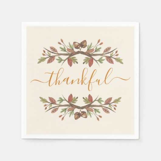 THANKSGIVING DANKBARE HERFST GEBLADERTE PAPIEREN S SERVET (Voorkant)