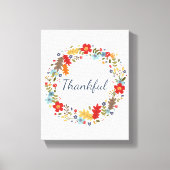 Thanksgiving Dankbare Herfst Krans Canvas Muurkuns (Voorkant)