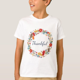 Thanksgiving Dankbare Herfst krans Kinder vakantie T-shirt