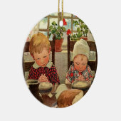 Thanksgiving, dankbare kinderen Keramisch Ornament (Rechts)