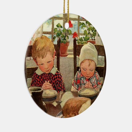 Thanksgiving, dankbare kinderen Keramisch Ornament (Rechts)