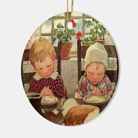 Thanksgiving, dankbare kinderen Keramisch Ornament (Links)