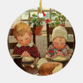  Thanksgiving, dankbare kinderen Keramisch Ornament (Achterkant)