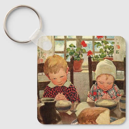 Thanksgiving, dankbare kinderen Sleutelhanger (Voorkant)