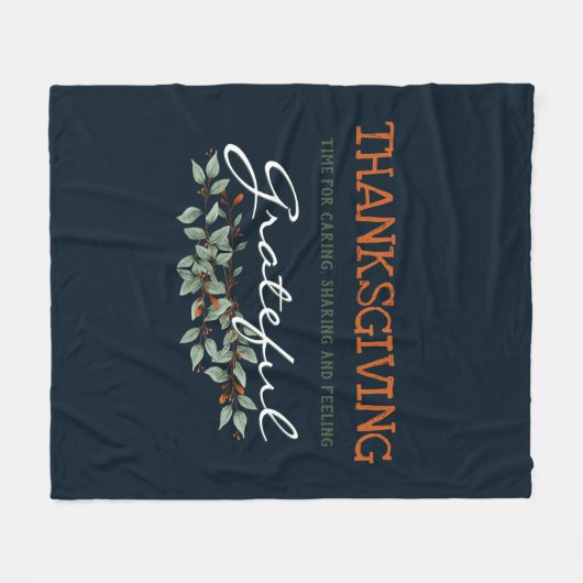 Thanksgiving | Dankbare moderne eucalyptus Fleece Deken (Voorkant (Horizontaal))