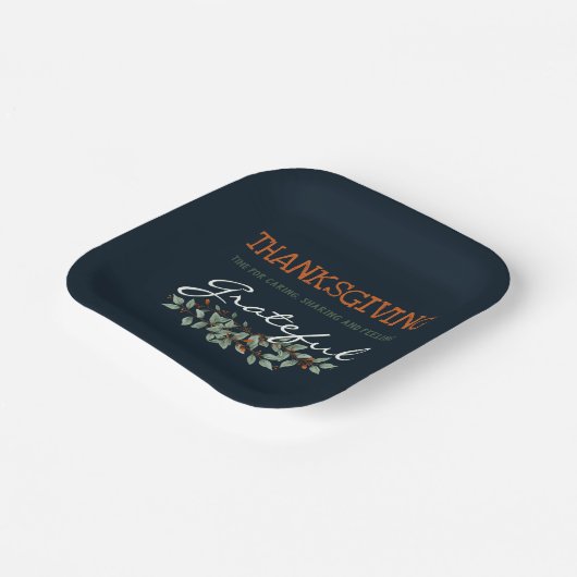 Thanksgiving | Dankbare moderne eucalyptus Papieren Bordje (Gebogen)