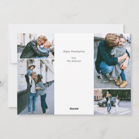 Thanksgiving dankbare script foto collage feestdagenkaart (Achterkant)