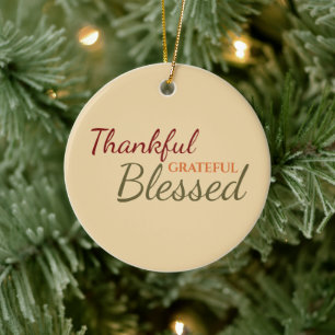 Thanksgiving dankjewel Grateful Blessed Autumn Keramisch Ornament