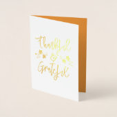 Thanksgiving dankt en dankt de wijnstok folie kaarten (Voorkant)