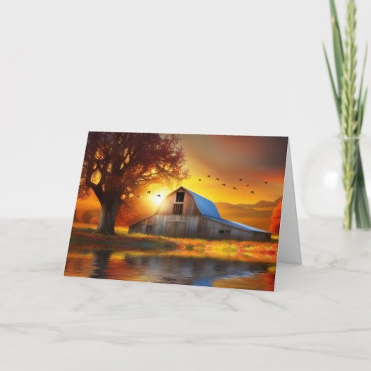 Thanksgiving Day Barn Fall Colors in the Country  Kaart (Voorkant)