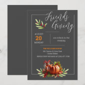 Thanksgiving Day Black Theme Dinner Party Kaart (Voorkant / Achterkant)