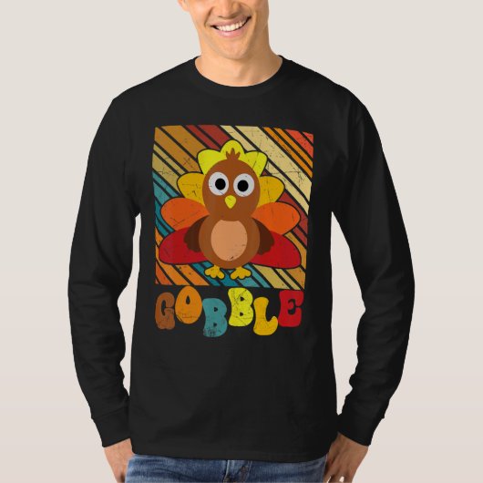 Thanksgiving Day Cute Turkey Gravy Groovy Gobble F T-shirt (Voorkant)