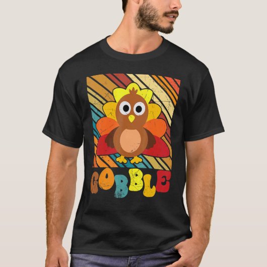 Thanksgiving Day Cute Turkey Gravy Groovy Gobble F T-shirt (Voorkant)