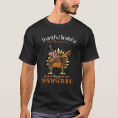 Thanksgiving Day Dabbing Turkey Pilgrim Funny Autu T-shirt (Voorkant)