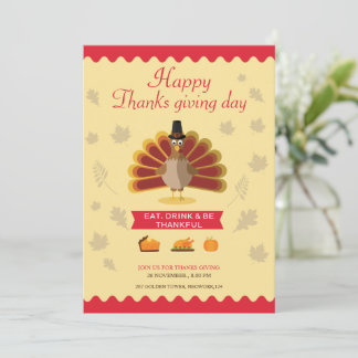 Thanksgiving Day Feest Uitnodiging Flyer Sjabloon
