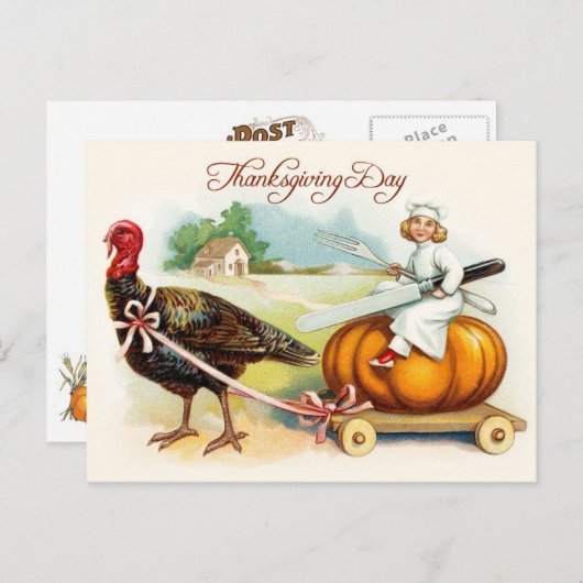 Thanksgiving day feestdagenkaart (Voorkant / Achterkant)