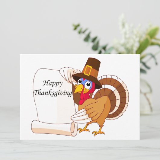Thanksgiving day kalkoen feestdagenkaart (Staand voorkant)
