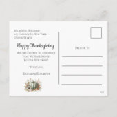 Thanksgiving Day Moving Pumpkin Announcement Truck Feestdagenkaart (Achterkant)