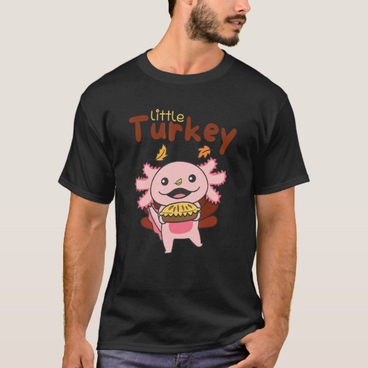 Thanksgiving Day Outfits Little Turkey Axolotl App T-shirt (Voorkant)