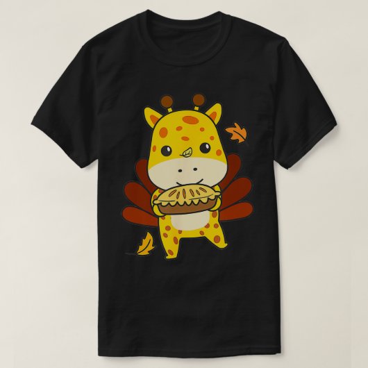 Thanksgiving Day Outfits Turkije Giraffe met Apple T-shirt (Design voorkant)