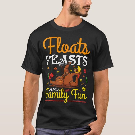 Thanksgiving Day Parade Dankbaar Floats Feesten Fa T-shirt (Voorkant)