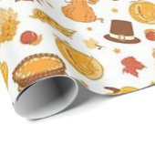 Thanksgiving Day Patroon Cadeaupapier (Rol Hoek)