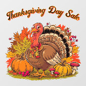 Thanksgiving Day Sale Fall Harvest Graphic Raamsticker (Vel)