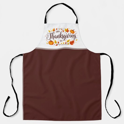 Thanksgiving Day Schort met pompoenen en bladeren (Voorkant)