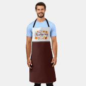 Thanksgiving Day Schort met pompoenen en bladeren (Gedragen)