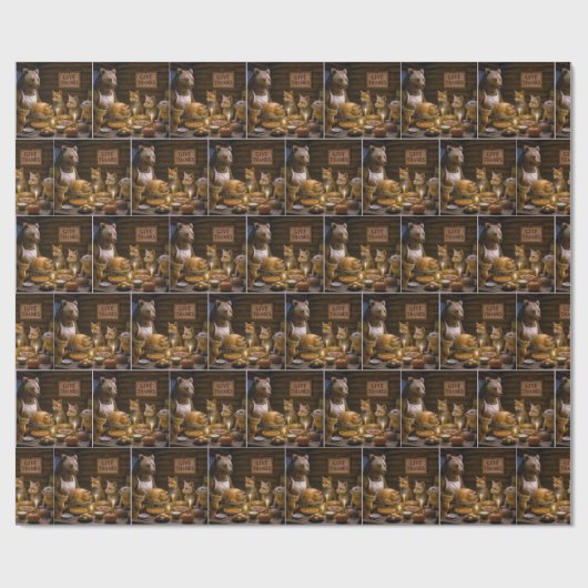 Thanksgiving Day Turkey Dinner With Wildlife Cadeaupapier (Vlak)