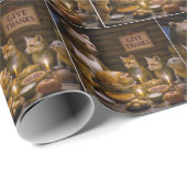 Thanksgiving Day Turkey Dinner With Wildlife Cadeaupapier (Rol Hoek)