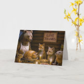 Thanksgiving Day Wildlife Turkey Dinner Kaart (Gele Bloem)