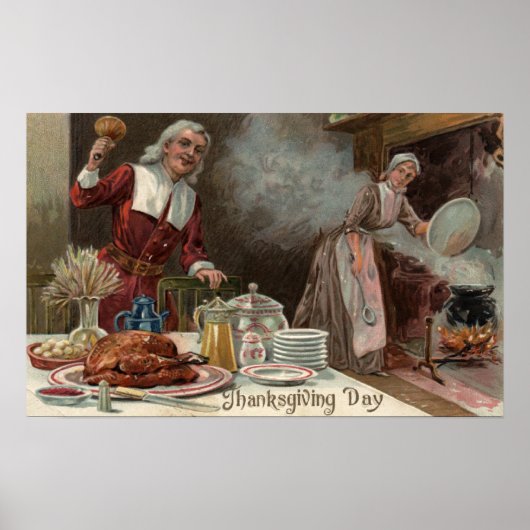 Thanksgiving DayPilgrim-inwendige scène Poster (Voorkant)