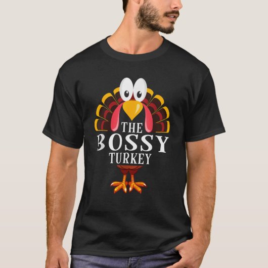 Thanksgiving De Bossy Turkije Matching T-shirt (Voorkant)