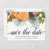 Thanksgiving De datum opslaan Briefkaart (Voorkant / Achterkant)