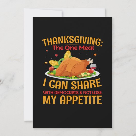 Thanksgiving De Eén Maaltijd Kaart (Voorkant)