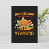 Thanksgiving De Eén Maaltijd Kaart (Staand voorkant)