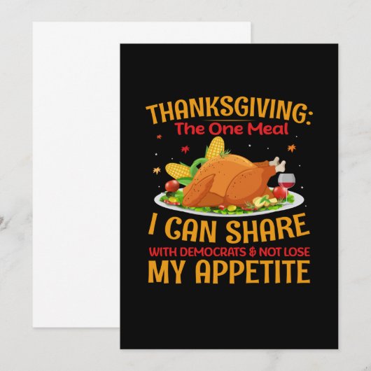 Thanksgiving De eenmaalmaaltijd Kaart (Voorkant / Achterkant)