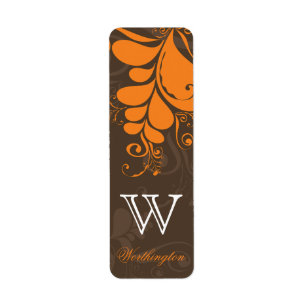 Thanksgiving Deco Bladeren En Krullen Monogram Fee Etiket