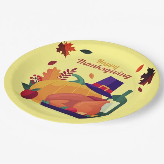 Thanksgiving Decoration Celebration Papieren Bordje (Gekanteld)