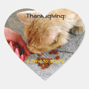 Thanksgiving delen met dieren hart sticker