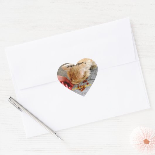 Thanksgiving delen met dieren hart sticker (Envelop)