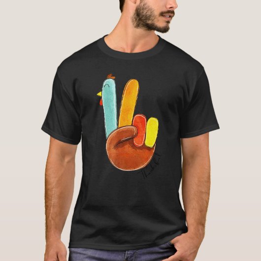 Thanksgiving deorteert Turkije met dankbaarheid T-shirt (Voorkant)